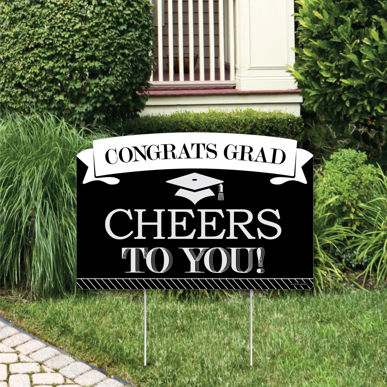 Big Dot of Happiness Graduation Cheers - Graduation Party Yard Sign Lawn Decorations - Congratulations Party Yardy Sign